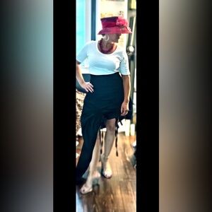 Designer asymmetrical denim skirt NWOT